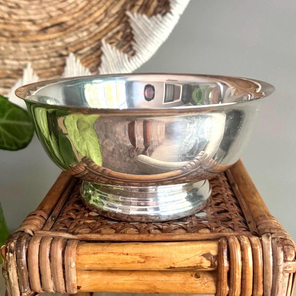 Vintage Gorham Silverplate Revere Bowl 7”– Centerpiece, Barcart Decor